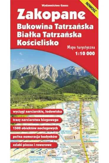 Zakopane, Bukowina, Białka i Kościelisko. Mapa