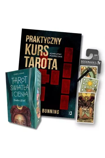 Zestaw Tarot Światła i Cienia z książką Praktyczny Kurs Tarota i zakładką