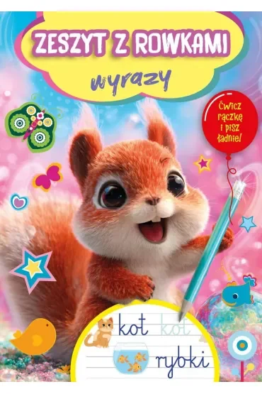 Zeszyt z rowkami. Wyrazy