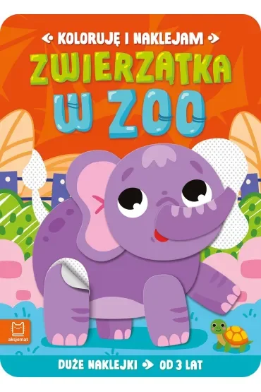 Koloruję i naklejam. Zwierzątka w zoo. Duże naklejki od 3 lat